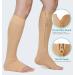 Premium Copper Compression Socks - Open Toe Knee High - 20-30 mmHg for Varicose Veins & Swelling - Unisex X-Large Beige - Buy Online on GoSupps.com