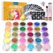 Temporary Glitter Tattoo Kids  Bledras 30 Colors Temporary Tattoo Set for Girls  147 Stencils  4 Brushes  2 Glue  Arts Glitter for Kids or Adults  Gifts for Girls Boys Birthday Party Festival New Year Yellow