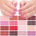 DANNEASY 16 Sheets Red Nail Wraps Self Adhesive Nail Polish Stickers for Women Solid Color Nail Polish Strips Gel Nail Sticker Fingernail Stickers Manicure Kit with 1pc Nail File  Cuticle Stick Red Series