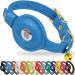 Oopsdoggy Airtag cat collar made of leather with bells not tearable with Apple Airtag holder light GPS pet collar for girls boys cats small dogs puppies (blue)