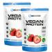 Vegan protein strawberry 2x 900gr - 4K vegan protein powder - of course delicious in taste - vegetable protein without lactose & without soy - Bios Nutrition (made in Germany) Strawberry 1.8 kg (2 pack)