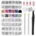 VMUGGA 4300 pieces of rhinestones for nails 4 boxes nail art rhinestones of transparent rhinestones nail accessories with rhinestone wax stick and tweezers for acrylic nail decorations nail design diy handicrafts