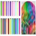 Aomy colored hair extension 22 pieces of hair for clipping colorful hair extension clips hair extensions extensions for women/girls children party festival decoration 50cm 22 colors - curly