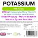 Lindens Potassium 200mg Tablets with 50mg Vitamin C - 100 Tablets | Supports Normal Blood Pressure, Muscle & Nervous System | UK Manufacturer, Letterbox Friendly - Buy Online on GoSupps.com