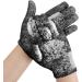 Sibba Bath Gloves - Natural Loofah Exfoliating Wash Gloves for Body and Face - Dead Skin Remover - Double Sided Microfibre - Black - Buy Online on GoSupps.com