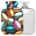 Naanle vintage macarons hot bottle with reference transparent hot water bottle 1l heat bottle for bed hand feet warmer pain relief warmth and cold therapy