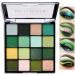 Green Eyeshadow Palette 16 Colors Shimmer Matte Eye Shadow Palette Highly Pigmented Long Wear Waterproof Eyeshadow Makeup Palette Professional Colorful Glitter Eye Shadow Powder Palet Eye Makeup