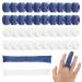 Finger Bandage Finger Roll Tubular Bandage Finger Cots Dressings Finger Bandage Finger Covers Protection for Finger Tips Blue White Bandages for Finger Sprains and Swelling 9.3 * 1.2 Inch(40 Pcs)