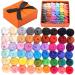 54 Colors Fiber Wool Yarn, Fiber Wool Yarn Roving, Spinning Wool Roving for Needle Felting, DIY Hand Spinning, Needle Felting Wool Craft, 3g/Color (Light Color)