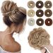 Sego hair part with rubber band 55g dutt hair parts hair tie with hair hair extension updos messy bun for girls coffee brown mix blonde bleach