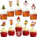 Christmas Cupcake Toppers | 30 Pcs Holiday Set | Xmas Santa Gingerbread Man Snowman Designs | Christmas Party Baking Decorations | Xmas Reindeer Gnome Elf plus Stocking Cake Toppers | By BASHOUT - Buy Online on GoSupps.com