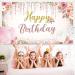 Rose Gold Happy Birthday Backdrop for Women & Girls - Party Supplies & Decorations - Buy Online on GoSupps.com