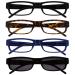The Reading Glasses Company Black Brown Blue Readers With UV400 Sun Readers Value 4 Pack Men Women RRRS32-1231 +2.00