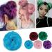 Silk-Co hair part with rubber band dutt with hair wavy soft dutt hair part with rubber band 35 g lured hair thickening hair extensions messy bun updos blue curly 35 g blue