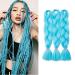 VOKEYLA Blue Braiding Hair Jumbo Braid in Hair Extensions for Twist Braid 3 Pack Kanekalon Braiding Hair High Temperature Synthetic Fiber Light Blue Braiding Hair for Women (Color:Azure Blue)