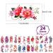 PHOGARY 24pc Women Temporary Tattoos - Large Flowers, Bright Colors, Waterproof Body Art Stickers - Buy Online on GoSupps.com