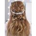 GORAIS Silver Crystal Flower Bride Wedding Headband | Bridal Hair Accessories Pearl Leaf Hair Piece for Women and Girls - Buy Online on GoSupps.com