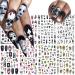 8 Sheets Halloween Nail Stickers Horror Ghost Skull Nail Stickers 3D Self-Adhesive Rose Butterfly Snake Evil Designs Bloody Gothic Nail Decals Halloween Stick on Nails for Women Girls Acrylic Nails