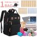Black Crochet Bag with USB Charging Port - Large Yarn Storage Tote for Knitting & Crochet Projects - Fits 15.6 inch Laptop - Buy Online on GoSupps.com
