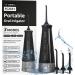 Water Flosser Cordless Dental Oral Irrigator with 3 Modes 4 Jet Tips Rechargeable Teeth Cleaner for Home Travel braces care 300ml water tank IPX7 Waterproof Black