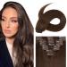 20 60 cm 65 120 g 8 strands Remy-Rechhaar-Extensions with clip human real hair set for the whole head 50cm-105g 04# Marrone Cioccolato