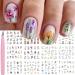 VOTACOS 12 Sheets Flower Nail Art Stickers Decals Summer Lily Nail Decals Water Transfer Nail Art Supplies Orchid Butterfly Dragonfly Colorful Design Nail Accessories for Women Nail Decorations. Flower Nail Stickers-1