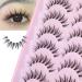 Manga Lashes Natural Look False Eyelashes Wispy Clear Band Fake Lashes Asian Korean Cosplay Lashes Faux Mink Lashes Pack 6 Pairs B-Manga cat eye