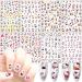 8 Sheets Cartoon Nail Stickers 3D Self-Adhesive Nail Decals Nail Art Supplies Designer Nail Stickers for Women Girls Cat Nail Design Cute Cartoon Manicure Decoration Accessories