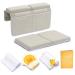 Bath Kneeler with Elbow Rest Pad Set, 1.75 inch Thick Kneeling Pad and Elbow Support for Knee Arm Support, Large Bathtub Kneeling Mat with Toy Organizer for Happy Baby Bathing Time, Beige Beige Large (Pack of 1)