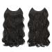 Feshfen Invisible Hair Extensions - Adjustable Dark Brown Curly 45cm - Secrets to Long Wavy Hair for Women - Buy Online on GoSupps.com