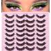 Russian Strip Lashes D Curl Cat Eye | Natural Wispy Fake Lashes Pack - 16 Pairs D2 - Buy Online on GoSupps.com