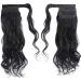 Ponytail Hair Piece Hair Extension 18inch 100% Real Remy Human Hair - Wrap Around Clip in Ponytail Curly Wavy Pony Tails Jet Black 18 Inch Curly Jet Black - Buy Online on GoSupps.com
