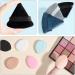 HEYMKGO 4 Triangle Powder Puff & 2 Mini Makeup Sponge Pads - Velvet Set for Face and Eyes, Reusable Wet/Dry Foundation Applicator, Blue - Buy Online on GoSupps.com