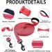 Demigreat Long Dog Leash - 3m/5m/10m/15m/20m Reflective Training Leash with Padded Handle for Small to Large Dogs - 50ft Red Durable Drag Line - Buy Online on GoSupps.com