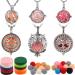 6 Pieces Diffuser Locket Necklace Classical Aromatherapy Oil Diffuser Pendant Necklace with 40 Pieces Refill Pads and Balls Stainless Steel Necklace for Women and Girls