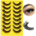 ALICE Cat Eye Lashes D Curl Russian Strip Lashes 17mm Fluffy False Eyelashes Clear Band Eyelashes Dramatic Faux Mink Lashes 8 Pairs 9 Pairs- P9 - Buy Online on GoSupps.com