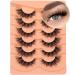 Shop Luxe Mink Fluffy Cat Eye False Eyelashes | Eefofnn Wispy 17mm Volume Lashes - Natural Look & International Shipping - Buy Online on GoSupps.com