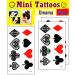 Umama Lot of 3 Mini Tattoos Playing Cards Temporary Tattoos for Women Men Adults Playing Winner Poker Card Gambling Casino Lucky Cartoon Art Fun Party Birthday Tattoos Removable Design Sexy Body Fake