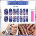 140 Pcs Marble Style Nail Polish Strips with Gradient & Glitter - Self Adhesive DIY Nail Art Decals for Holiday Decor | Includes 2 Nail Files - Buy Online on GoSupps.com