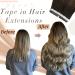 Ugeat Tape In Extensions - Dark Brown to Chestnut Brown & Bleach Blonde Ombre - Seamless Balayage - 20 Pieces 50cm - High-Quality Hair Extensions - Buy Online on GoSupps.com
