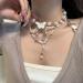 Oralgo Trendy Pearl Necklace with Butterfly Pendant | Choker & Teardrop Chains for Daily Use | International Shipping - Buy Online on GoSupps.com
