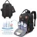 Dikaslon Diaper Bag Backpack with Changing Pad, Pacifier Case, Stroller Straps - Black | Large Unisex Baby Travel Backpack for Moms & Dads - Buy Online on GoSupps.com