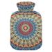 Boho Mandala Hot Water Bottle with Cover Hot Water Bottles for Pain Relief Hot Water Bag Hot Water Bag for Hot and Cold Compress 2L