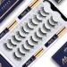 Menaka Magnetic Eyelashes Natural Look 10 Pairs 3D Magnetic Lashes Kit with Applicator 4 Tubes of Magnetic Liner Updated Strongest Waterproof.Reusable Magnet Fake Eyelash. Wispy Cat-Eye Magnetic Eyelashes Kit