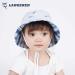 LANGZHEN Beach Sun Protection Hat for Baby Girls 6-12 Months - Adjustable Toddler Kids Hat with Wide Brim and Chin Strap - Whale+Blue Fish Design - Buy Online on GoSupps.com