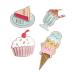 Happy Jackets 4 Piece Dessert Enamel Pins, Multicolor
