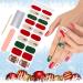 EBANKU Christmas Cured Gel Nail Strips Nail Wraps Stickers Christmas Tree Christmas Hat Gel Nail Polish Wraps Gel Stickers Christmas Nail Art Design for Women Girl