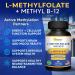aSquared Nutrition L Methylfolate Plus Methyl B12 - Methylated Folate Supplement for Women & Men - 5-MTHF (Active Vitamin B9) 1000 mcg & B-12 1mg - B Complex - 60 Capsules - Buy Online on GoSupps.com