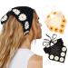 Molans Floral Crochet Hair Bandanas Headscarf 2PCS Women Hairbands Daisy Print Knitted Headscarf hair bandana Vintage Hair Scarf for Women Girls black/white
