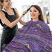 Visesunny Purple Marble Barber Cape with Golden Veins - Anti-Static & Water-Resistant Hair Cutting Salon Apron - Buy Online on GoSupps.com